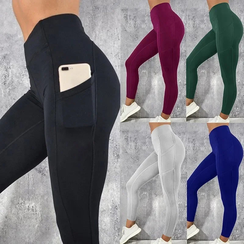 Yogi Femme Legging Sport | Taille Haute, Extensible, Poche Pratique