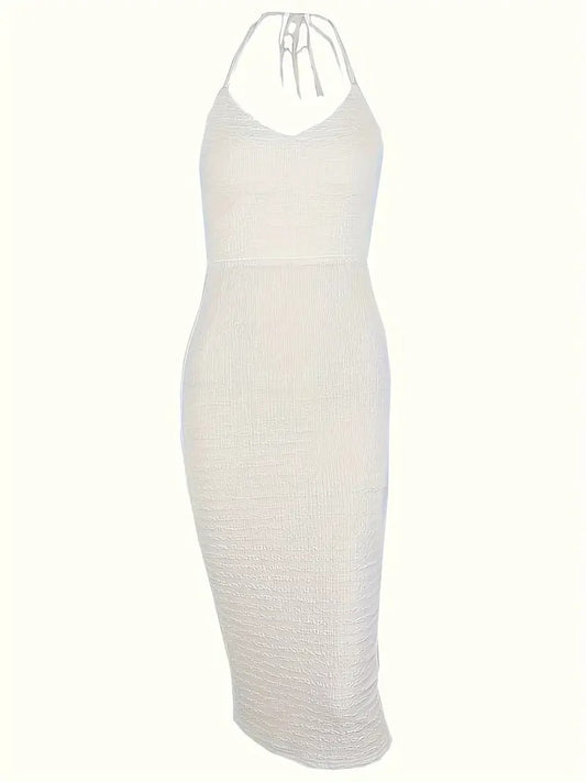 Robe longue avec encolure dos nu et dos nu