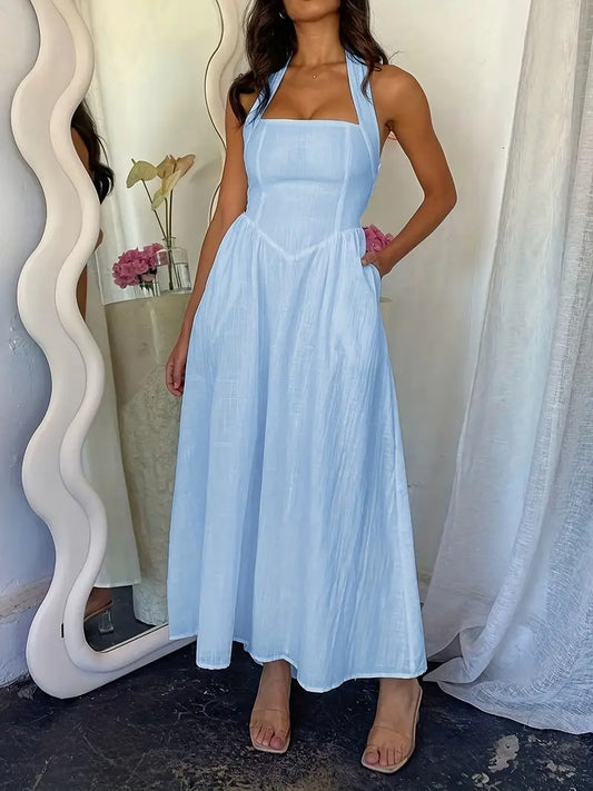 Robe dos nu à col halter