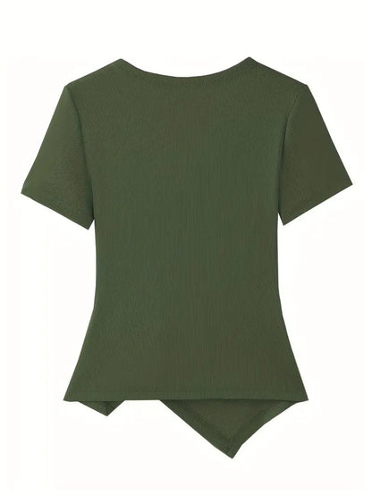 Blouse col en v stretch